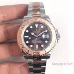 Swiss Replica Rolex Yachtmaster 2-T Rose Gold Chocolate Face Watch Factory